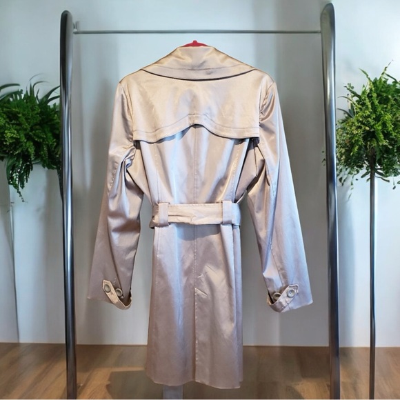 Subtle & Sophisticated Silver Trench Coat -Free Shipping - Picture 2 of 10